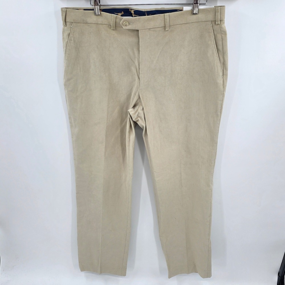 NEW Lauren Ralph Lauren Dewhurst Tan Corduroy Flat Front Pants 38x30